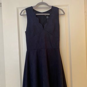 Bloomingdales Navy Suede Mini Dress